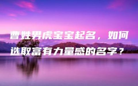 曹姓男虎宝宝起名，如何选取富有力量感的名字？