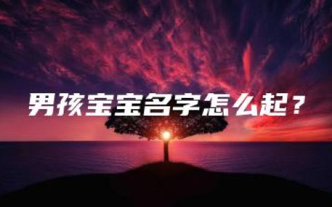 男孩宝宝名字怎么起？