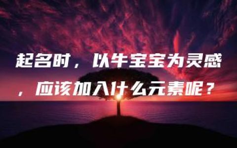 起名时，以牛宝宝为灵感，应该加入什么元素呢？