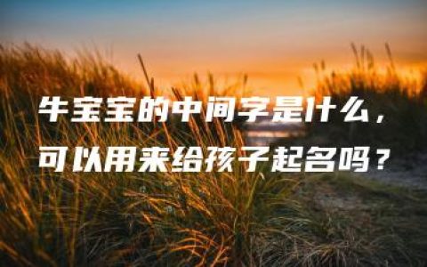 牛宝宝的中间字是什么，可以用来给孩子起名吗？