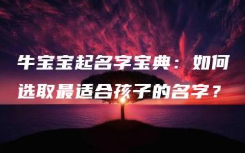 牛宝宝起名字宝典：如何选取最适合孩子的名字？