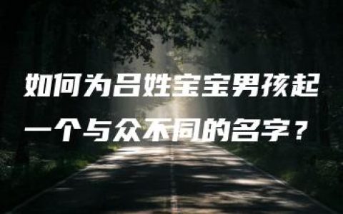 如何为吕姓宝宝男孩起一个与众不同的名字？