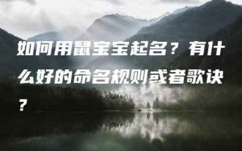 如何用鼠宝宝起名？有什么好的命名规则或者歌诀？