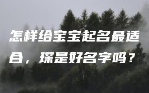 怎样给宝宝起名最适合，琛是好名字吗？