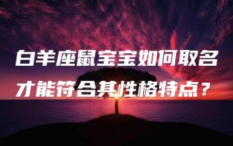 白羊座鼠宝宝如何取名才能符合其性格特点？