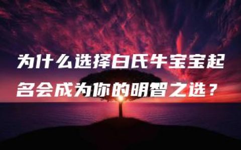 为什么选择白氏牛宝宝起名会成为你的明智之选？