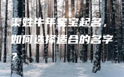 渠姓牛年宝宝起名，如何选择适合的名字？