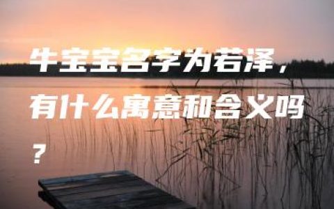 牛宝宝名字为若泽，有什么寓意和含义吗？