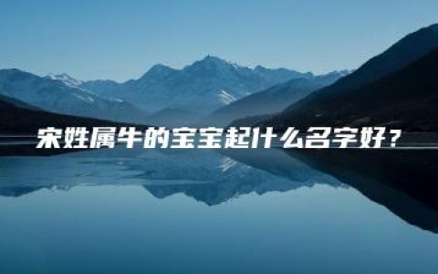 宋姓属牛的宝宝起什么名字好？