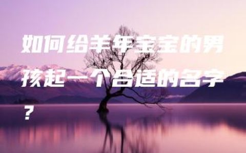 如何给羊年宝宝的男孩起一个合适的名字？