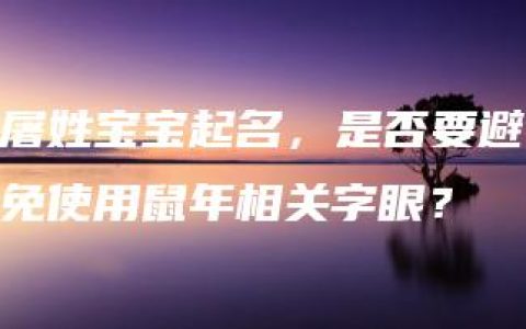 屠姓宝宝起名，是否要避免使用鼠年相关字眼？