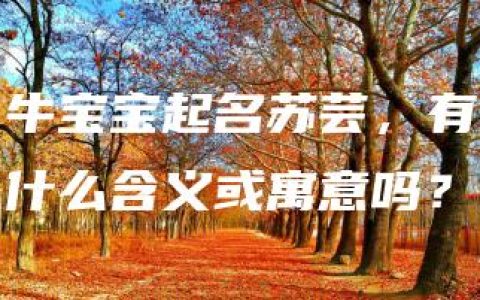 牛宝宝起名苏芸，有什么含义或寓意吗？