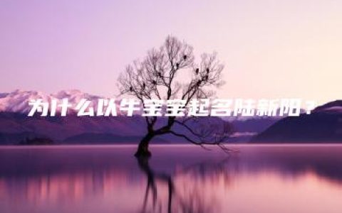 为什么以牛宝宝起名陆新阳？