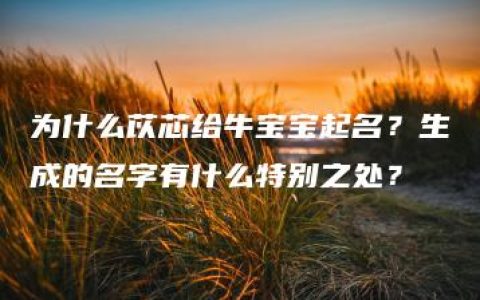 为什么苡芯给牛宝宝起名？生成的名字有什么特别之处？