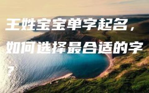 王姓宝宝单字起名，如何选择最合适的字？