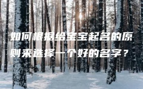 如何根据给宝宝起名的原则来选择一个好的名字？