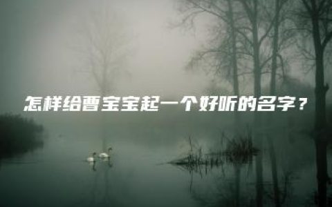 怎样给曹宝宝起一个好听的名字？