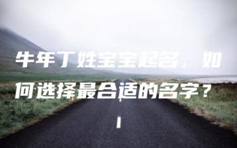 牛年丁姓宝宝起名，如何选择最合适的名字？