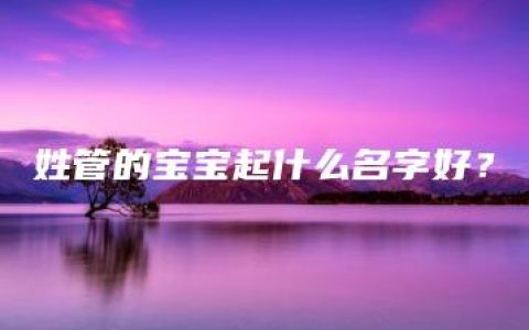 姓管的宝宝起什么名字好？