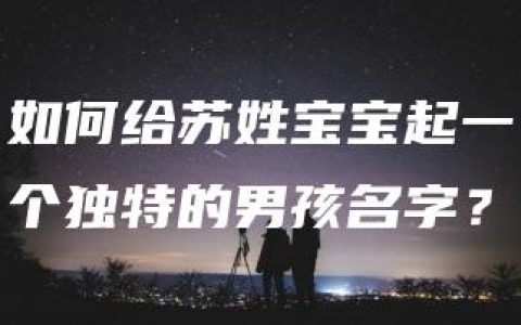 如何给苏姓宝宝起一个独特的男孩名字？