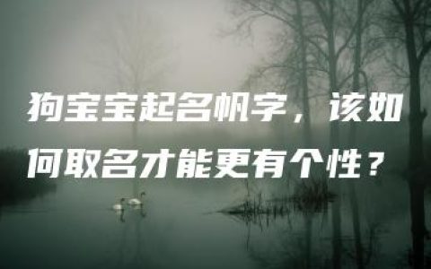 狗宝宝起名帆字，该如何取名才能更有个性？