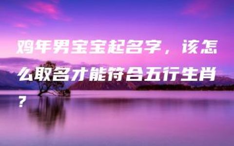 鸡年男宝宝起名字，该怎么取名才能符合五行生肖？