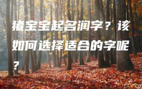 猪宝宝起名润字？该如何选择适合的字呢？