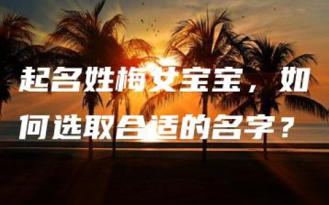 起名姓梅女宝宝，如何选取合适的名字？