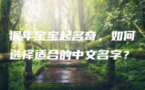 猴年宝宝起名奇，如何选择适合的中文名字？