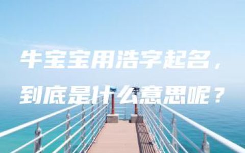 牛宝宝用浩字起名，到底是什么意思呢？