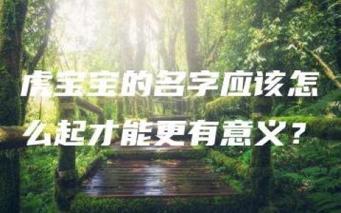 虎宝宝的名字应该怎么起才能更有意义？