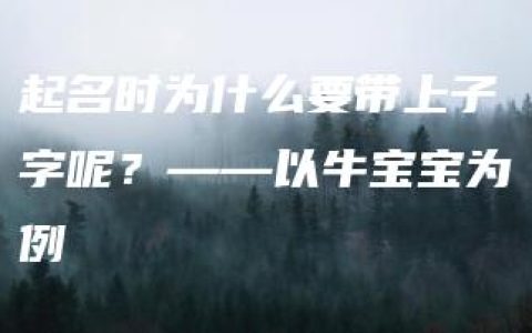 起名时为什么要带上子字呢？——以牛宝宝为例