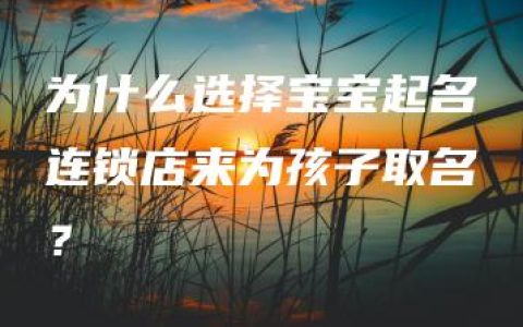 为什么选择宝宝起名连锁店来为孩子取名？