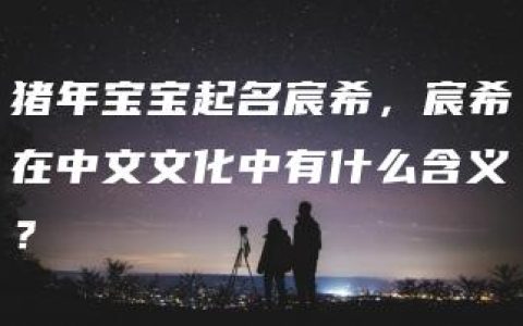 猪年宝宝起名宸希，宸希在中文文化中有什么含义？