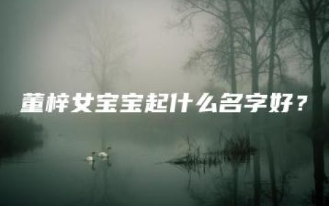 董梓女宝宝起什么名字好？