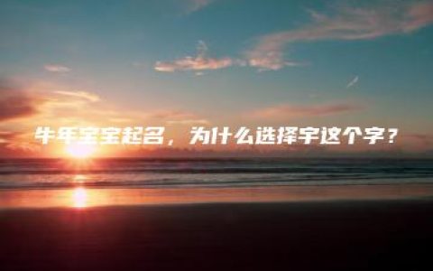 牛年宝宝起名，为什么选择宇这个字？