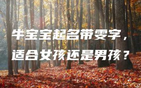 牛宝宝起名带雯字，适合女孩还是男孩？