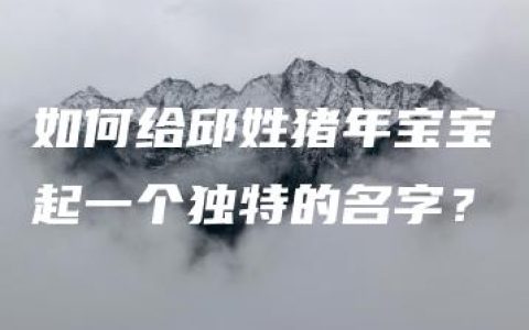 如何给邱姓猪年宝宝起一个独特的名字？