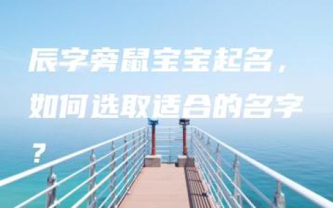 辰字旁鼠宝宝起名，如何选取适合的名字？