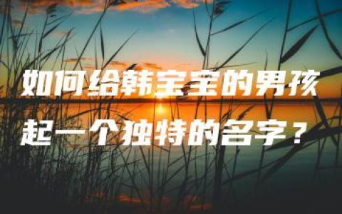 如何给韩宝宝的男孩起一个独特的名字？