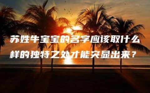 苏姓牛宝宝的名字应该取什么样的独特之处才能突显出来？