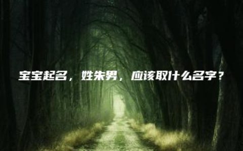 宝宝起名，姓朱男，应该取什么名字？