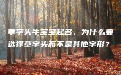 草字头牛宝宝起名，为什么要选择草字头而不是其他字形？