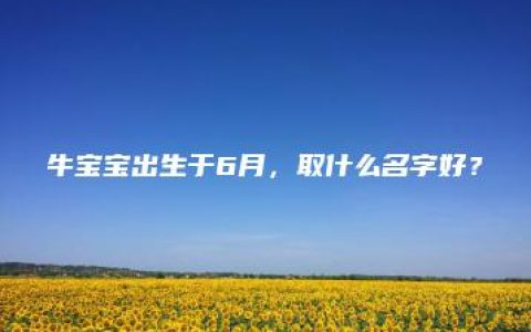 牛宝宝出生于6月，取什么名字好？