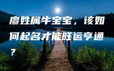 廖姓属牛宝宝，该如何起名才能旺运亨通？