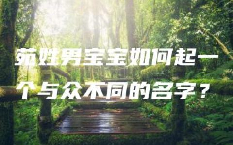 苑姓男宝宝如何起一个与众不同的名字？