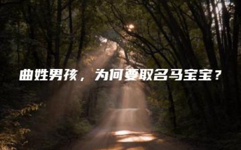 曲姓男孩，为何要取名马宝宝？