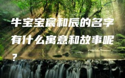 牛宝宝宸和辰的名字有什么寓意和故事呢？