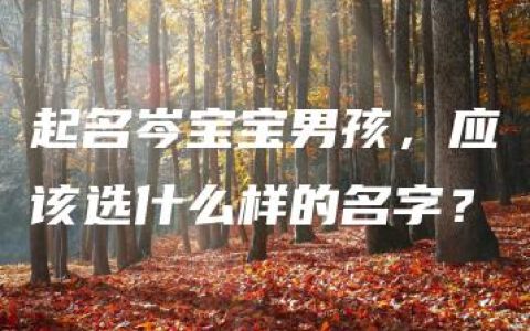 起名岑宝宝男孩，应该选什么样的名字？