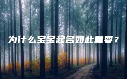 为什么宝宝起名如此重要？